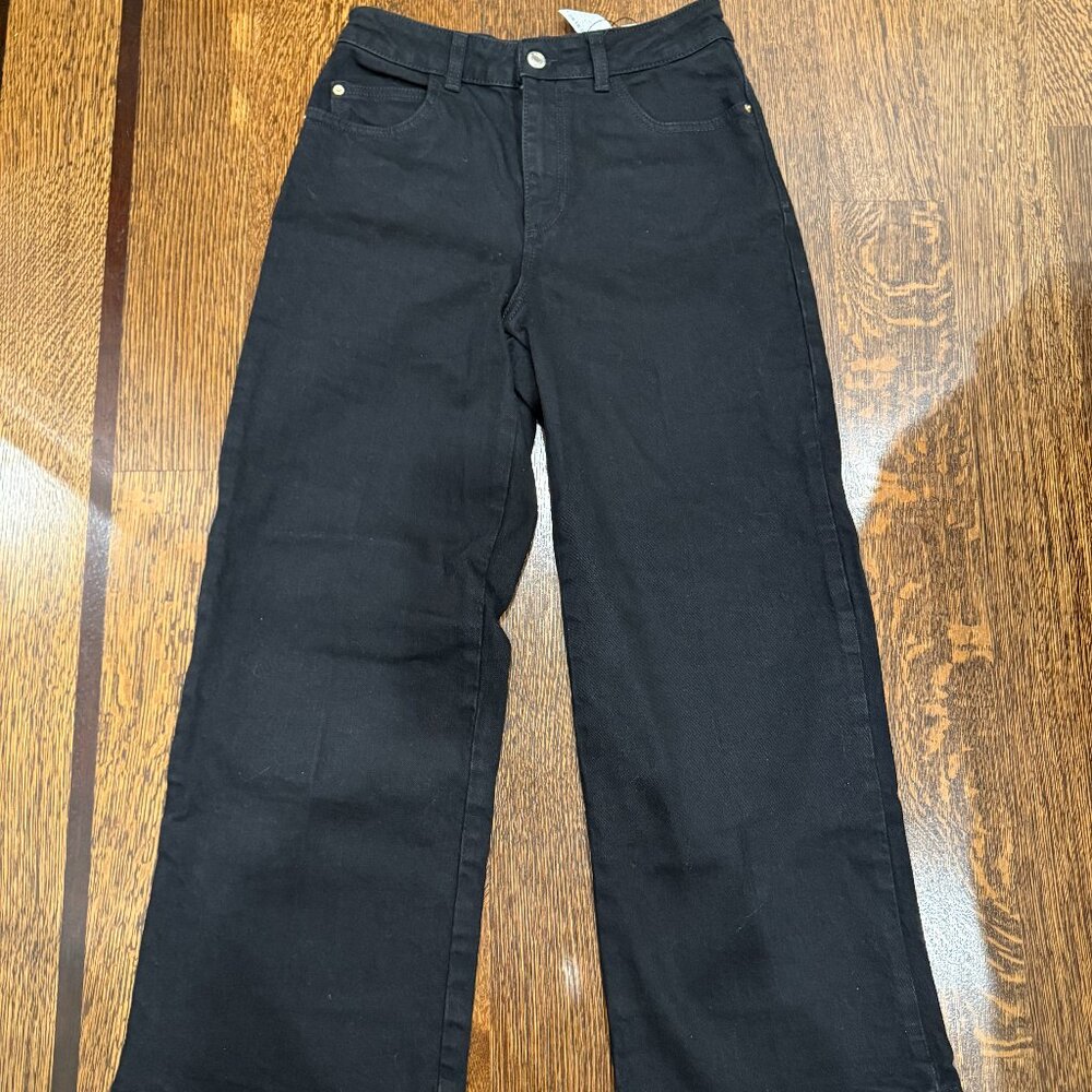 NWT Zara Black Straight Fit High rise jeans US 6